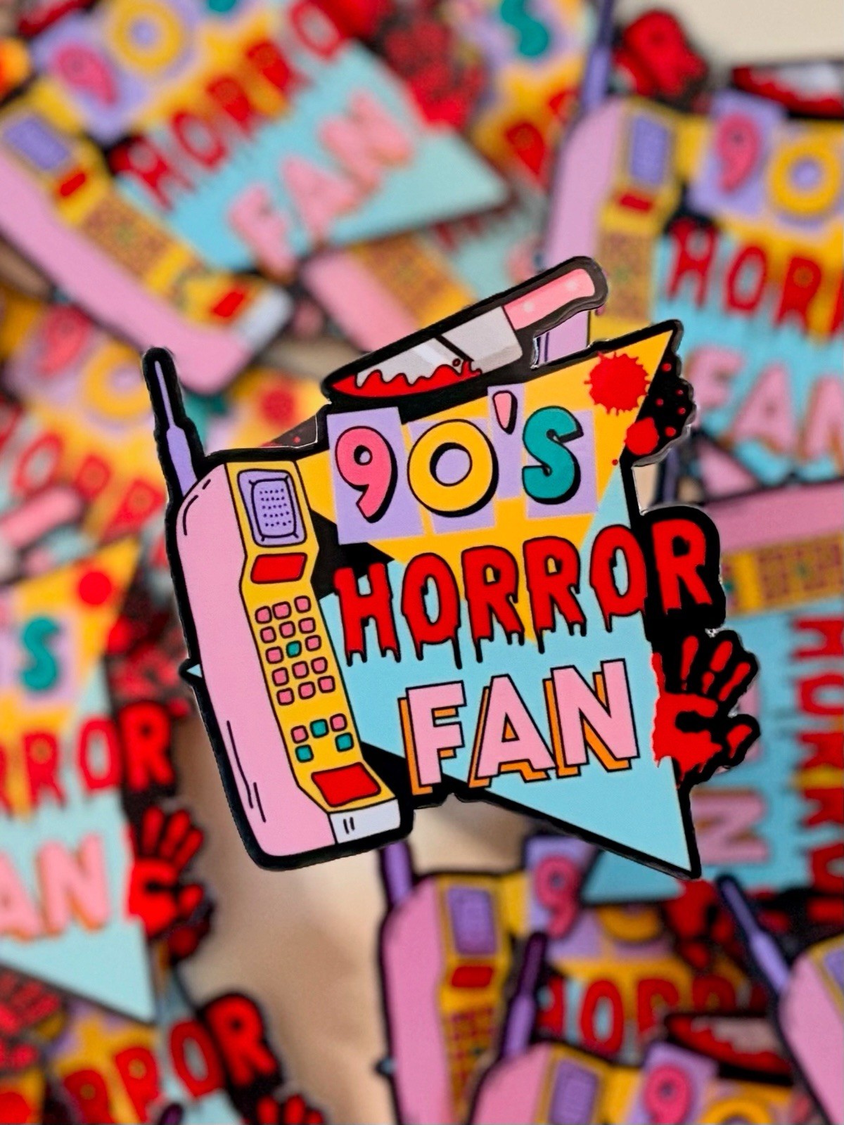 90’s Horror Fan Sticker – Retro Slasher Aesthetic Vinyl Decal