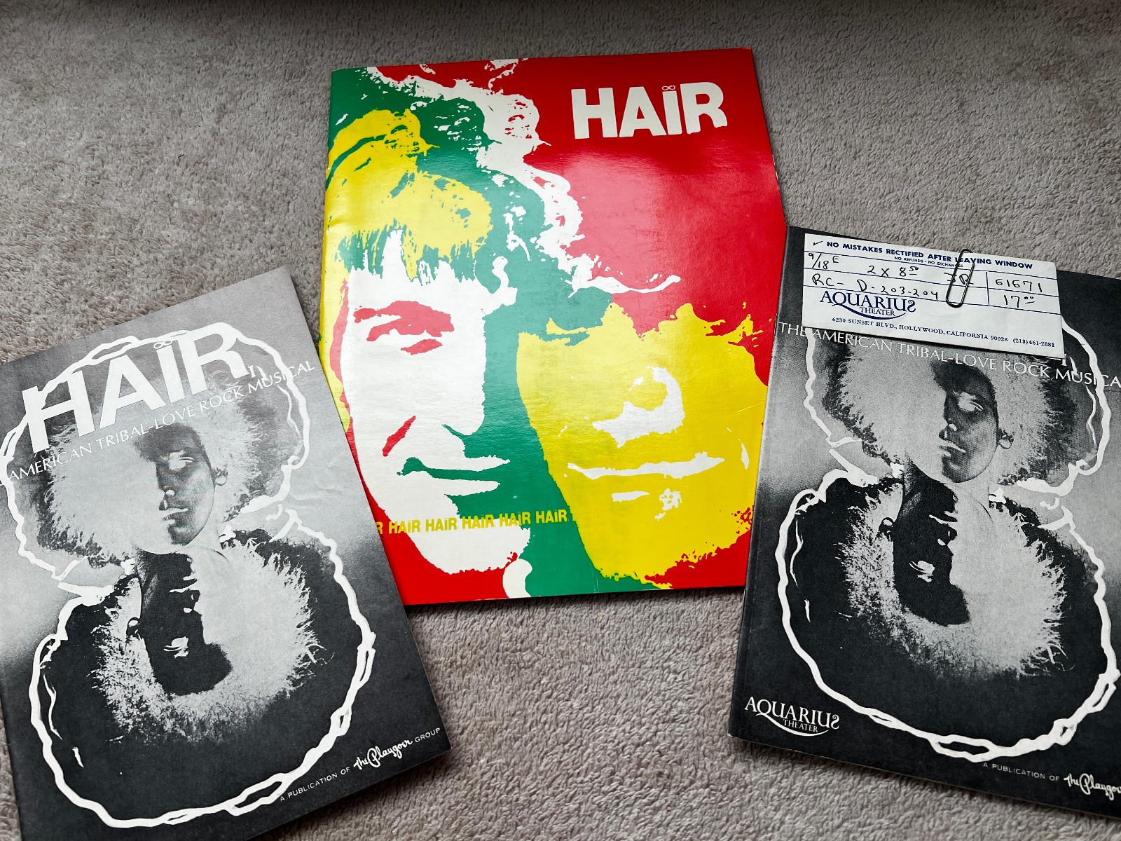Hair The Musical Program Vintage 1969 American Tribal Love Rock Musical Opera