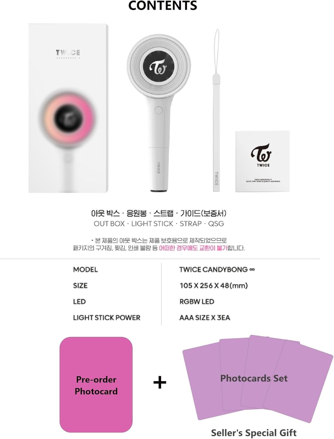 Twice Candybong Infinity Ver3. Official Lightstick – for Contert (+ Seller’s Ext
