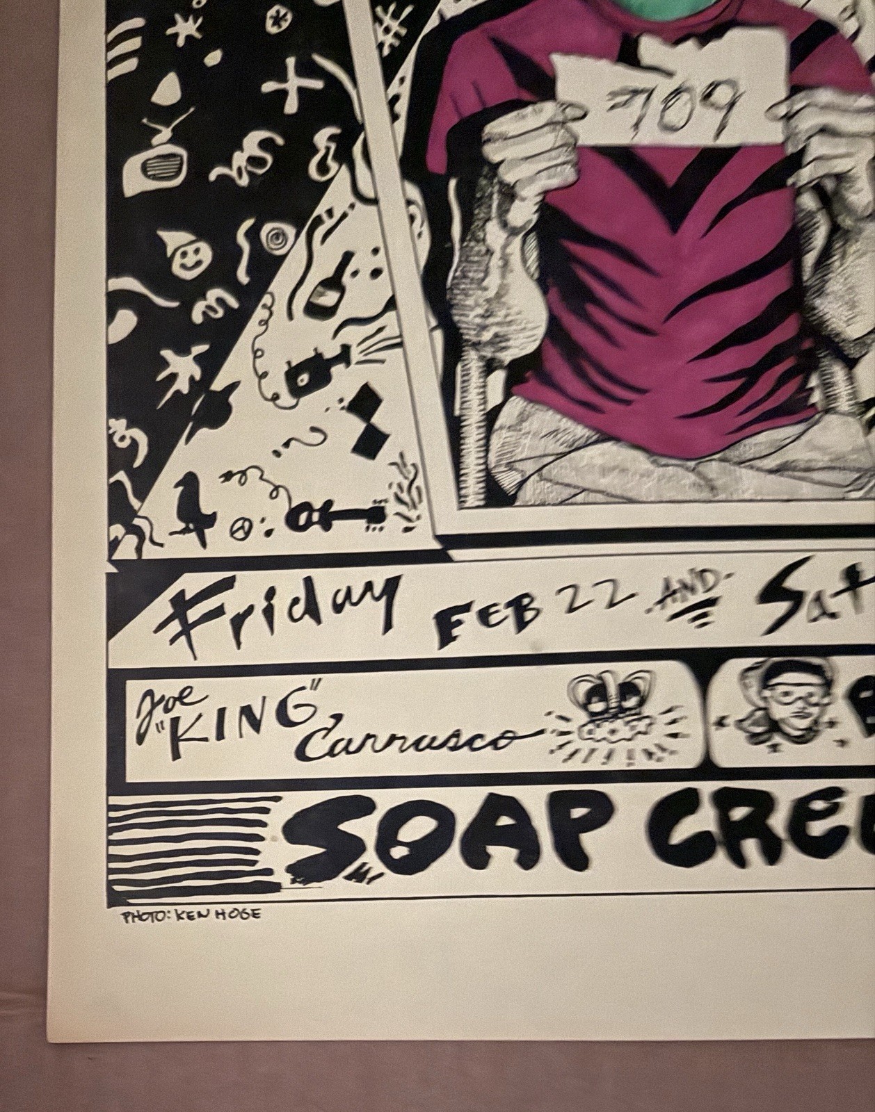 BIG BOYS, JOE KING CARRASCO & URANIUM SAVAGES POSTER – SOAP CREEK Austin TX 1980