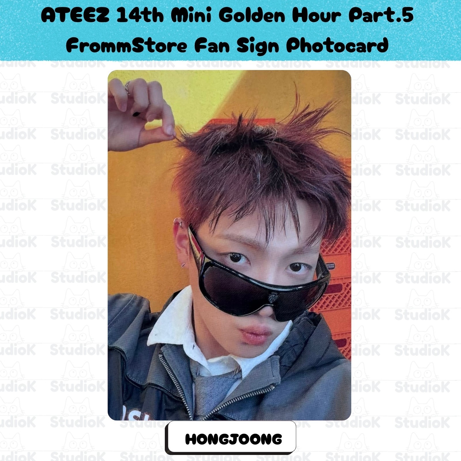 ATEEZ 14th Mini Album Golden Hour Part.5 Key Chain ver. Album Photocard