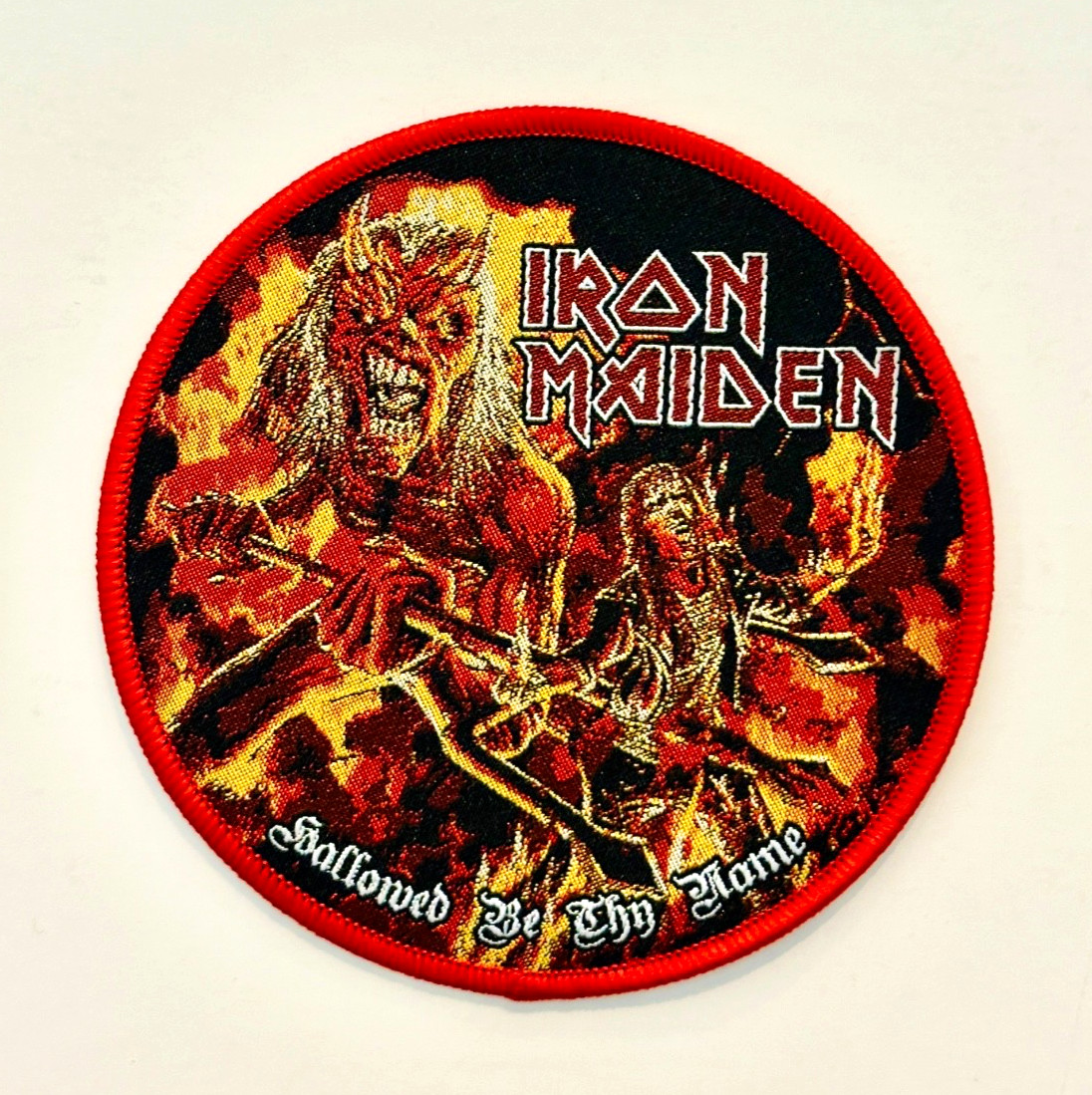 Iron Maiden – Hallowed Be Thy Name 2025 RED Border Licensed Woven Patch SOLD OUT