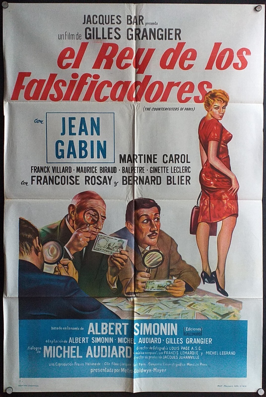 The Counterfeiters of Paris (1961), Jean Gabin, Bernard Blier, Poster, 8689