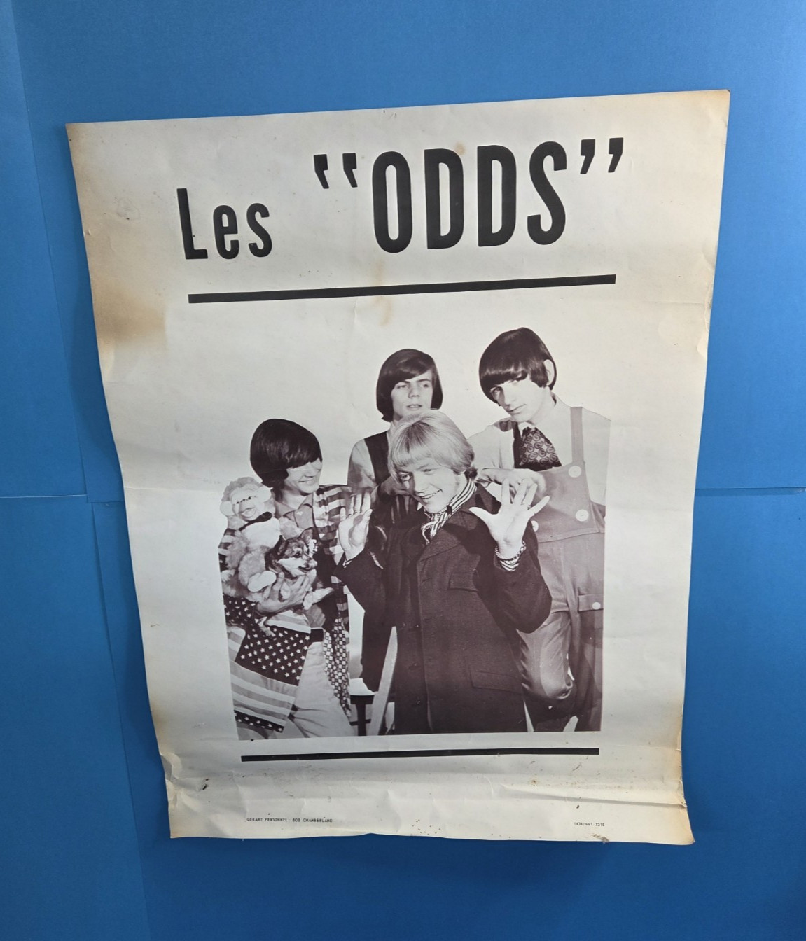 Les “ODDS” 1960s Québec Garage Rock Band Poster Rare Beat Era Bob Chamberland