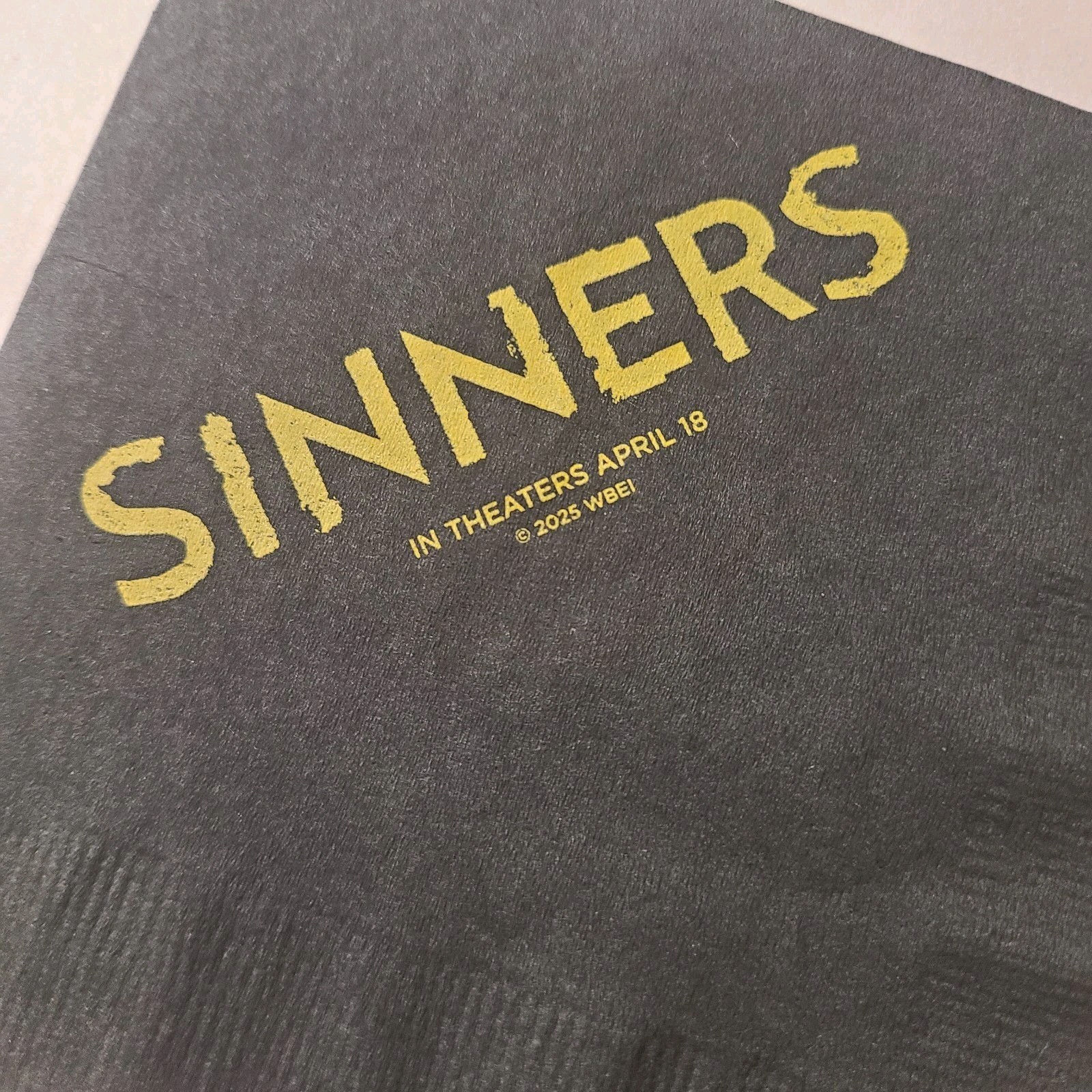 RARE Sinners 2025 Michael B. Jordan Warner Brothers Movie Promo Napkin Horror