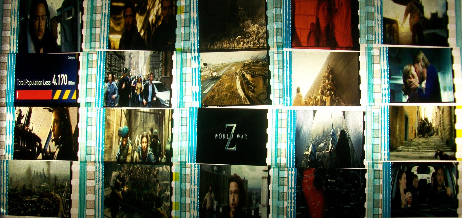 WORLD WAR Z zombies Lot of 12 Film Cells Collection compliments movie dvd poster