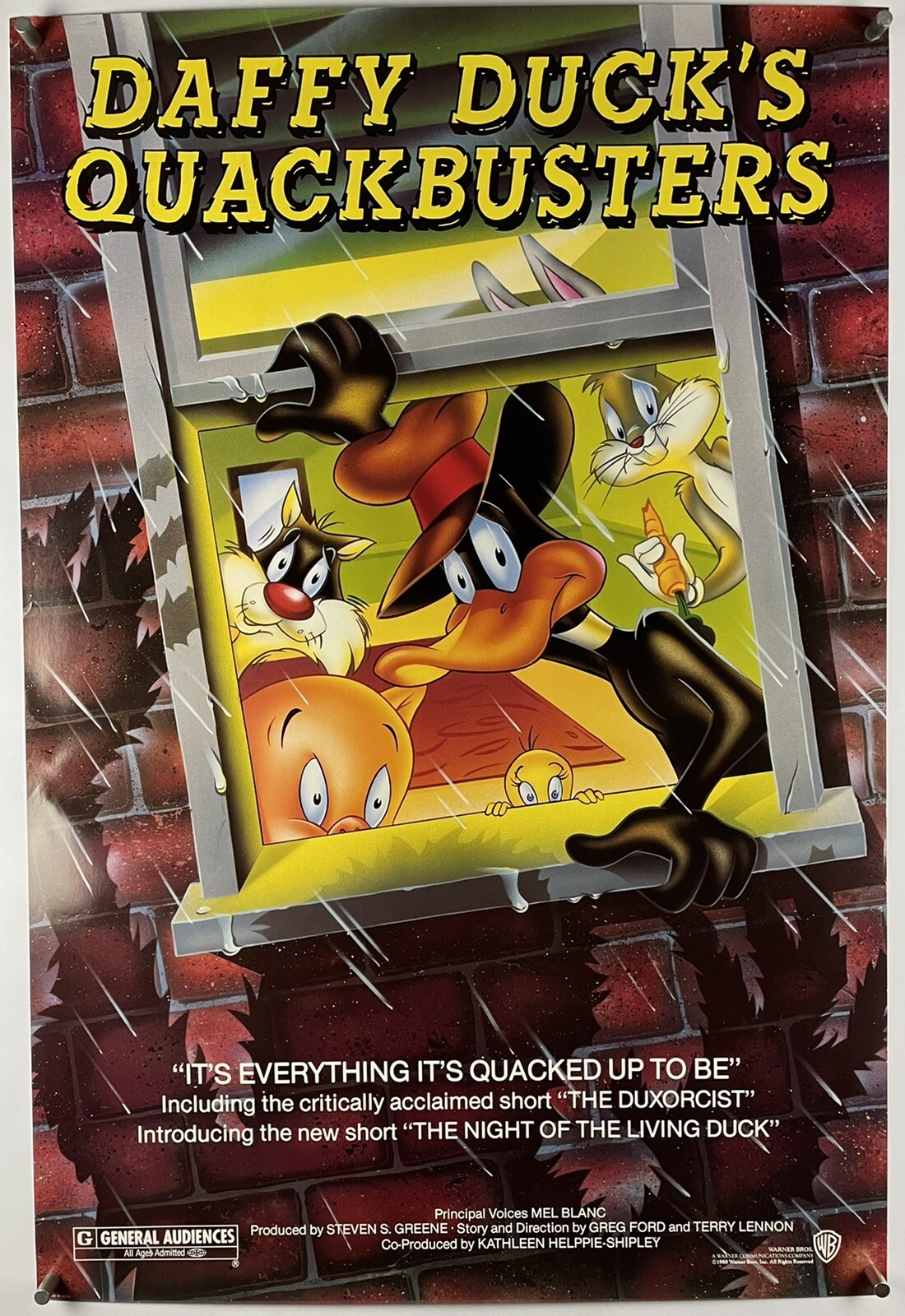 DAFFY DUCK Movie Poster (Fine+) One Sheet 1988 27×40 1/4 Looney Tunes 1070R