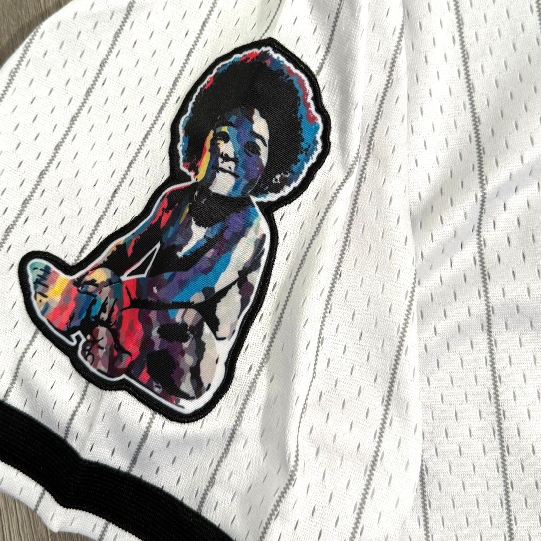 Headgear Classics Bad Boy Notorious B.I.G White Pinstripe Baseball Jersey – 2XL