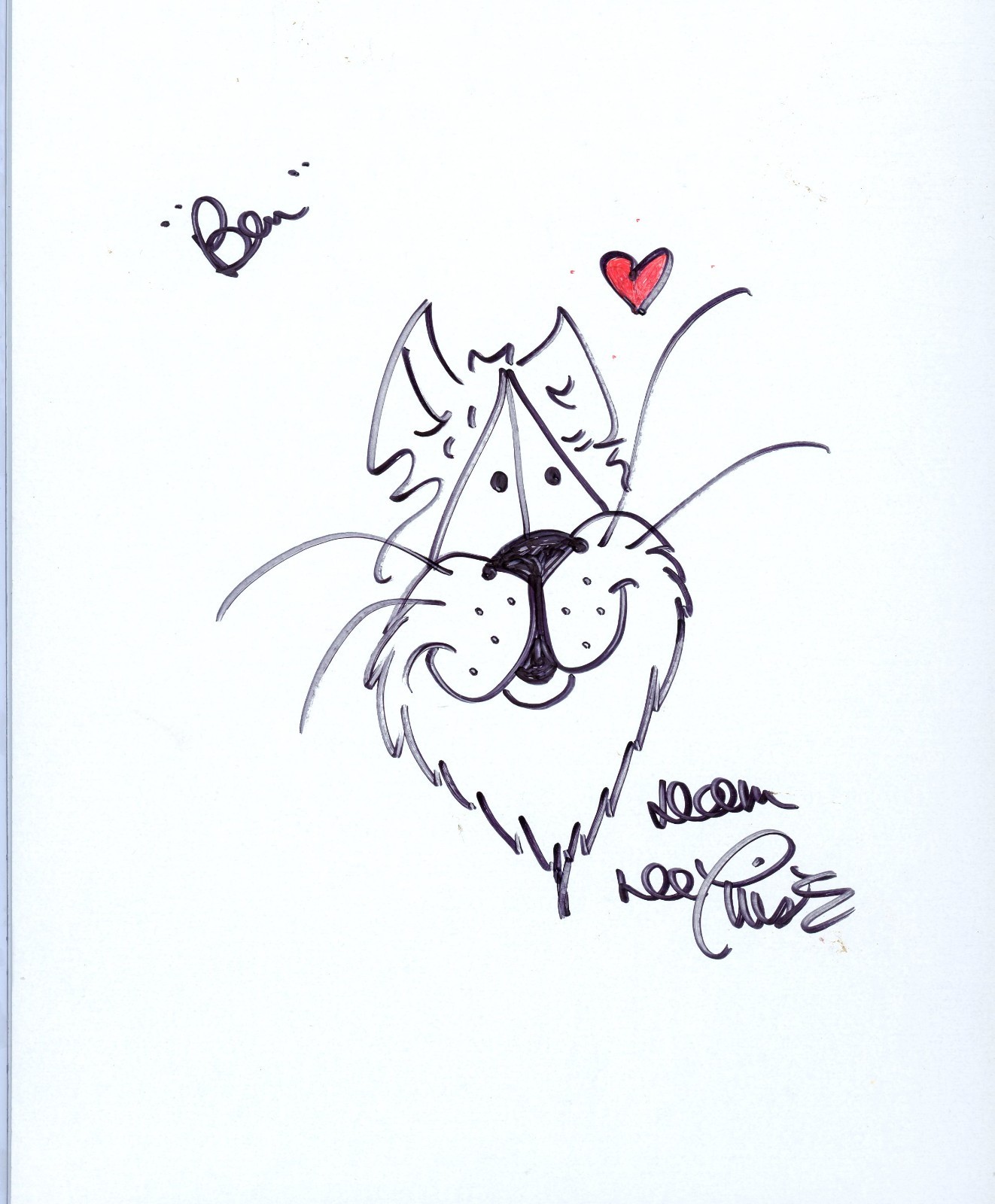 Dom DeLuise Actor Signed Photo Hand Drawn Sketch