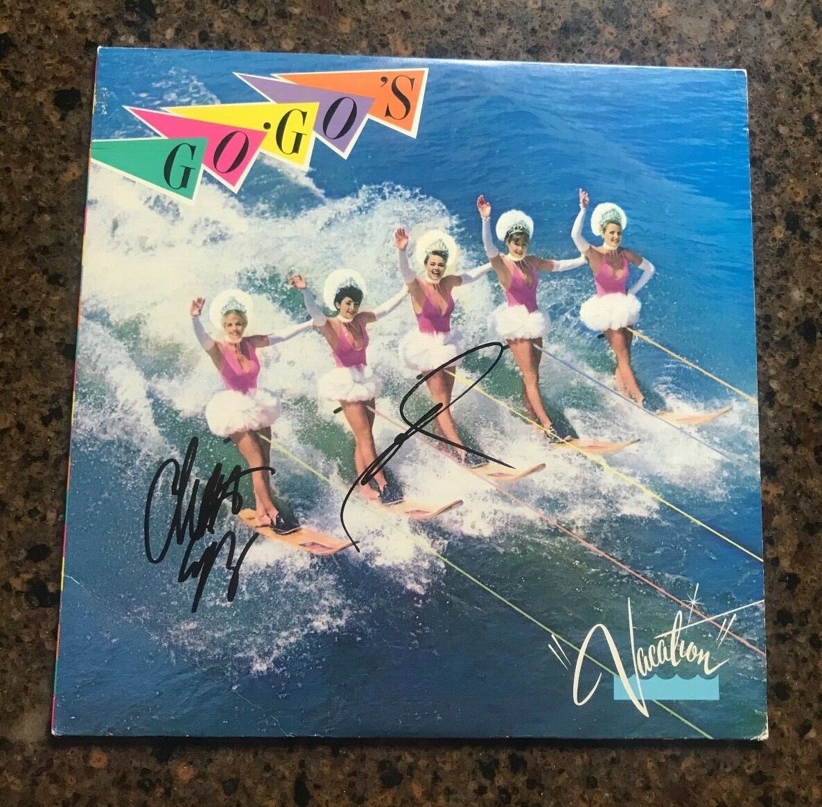 * THE GO-GO’S * signed album * VACATION * BELINDA CARLISLE & CHARLOTTE CAFFEY* 2