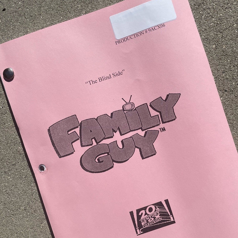 Family Guy 2011 Production Used Table Draft Script The Blind Side Marlee Matlin