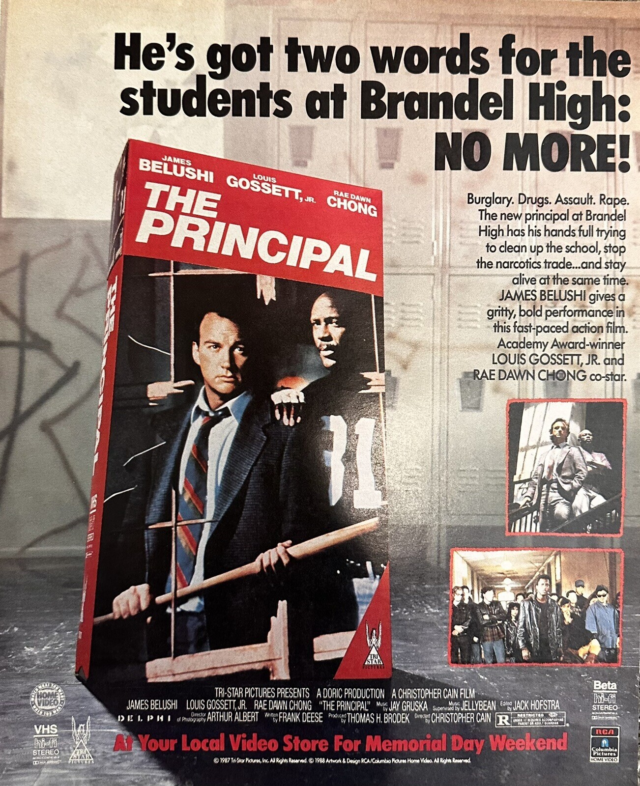 1988 The Principal Movie Print Advertisement (Approx. 10.5×12.5)