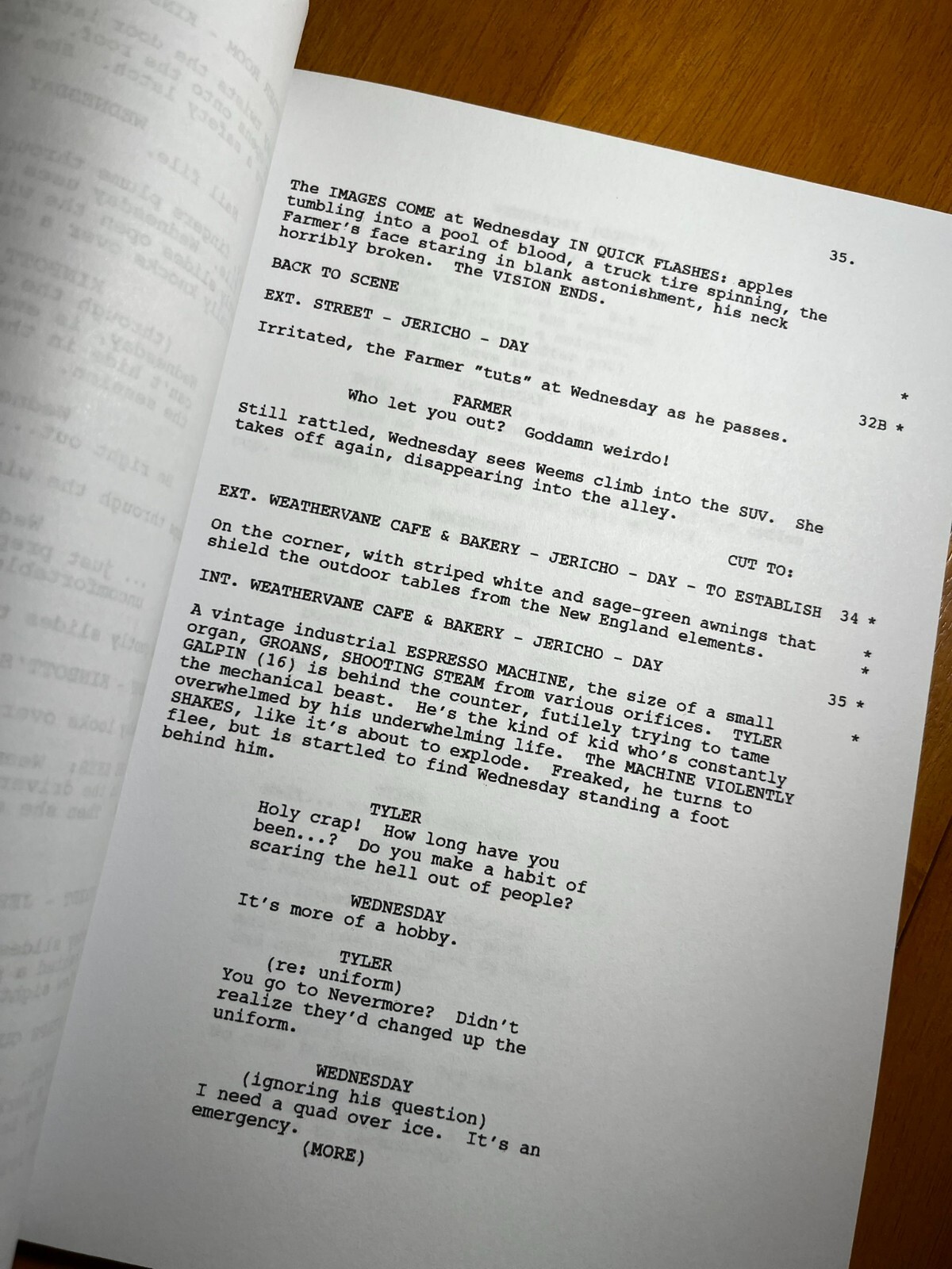 Wednesday Pilot Script Cast-Signed- Autograph Reprints- Addams Family