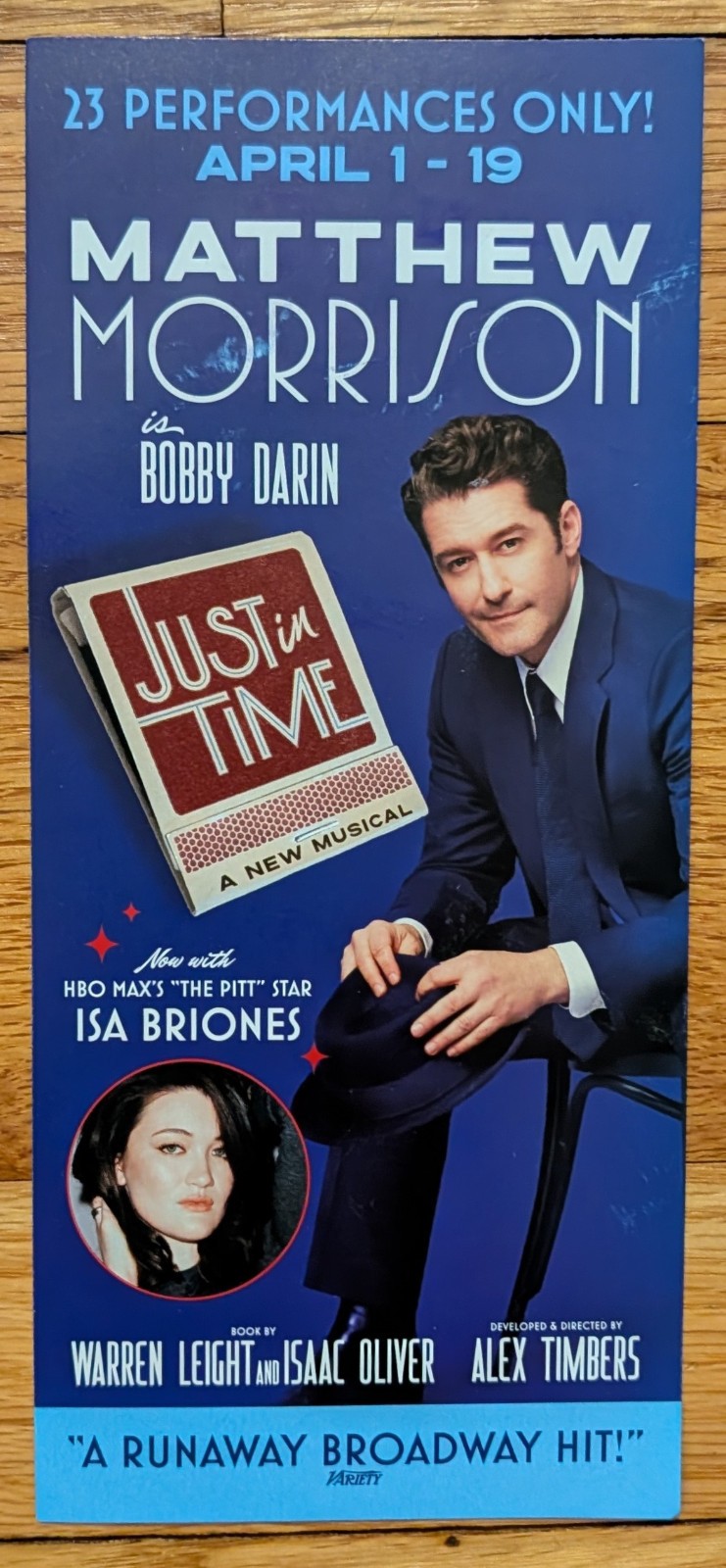 Matthew Morrison in Just In Time Broadway Advertising Flyer Pamphlet Isa Briones