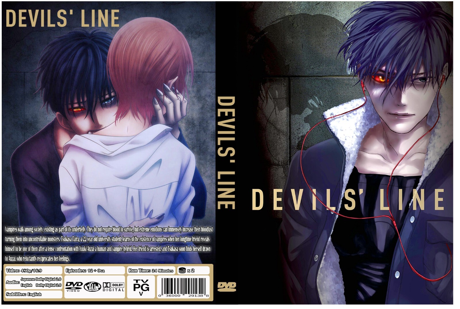 ANIME, “DEVILS’ LINE”, 2 DVD, 12+1 EPISODES ENG/AUDIO, 1 BOX, 2021