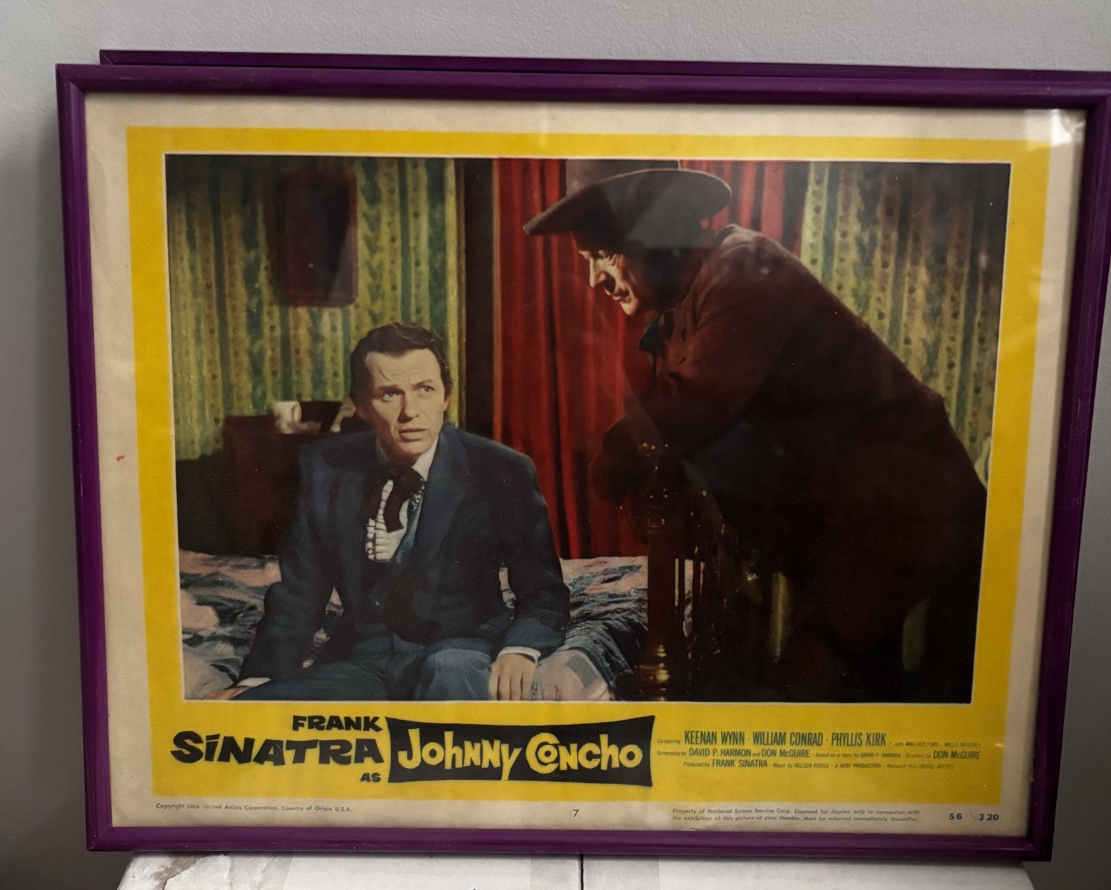 2 Framed Johnny Concho 11″x14″ Lobby Card #6 + #7 Frank Sinatra