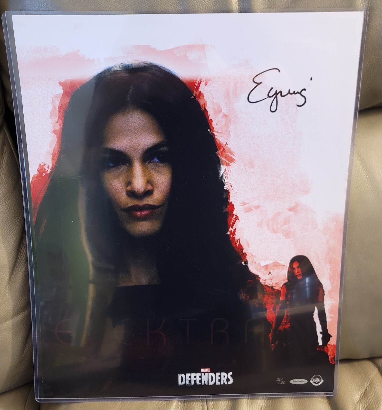Elodie Young ELEKTRA – The Defenders – Autographed poster 18×24 26/30 with COA