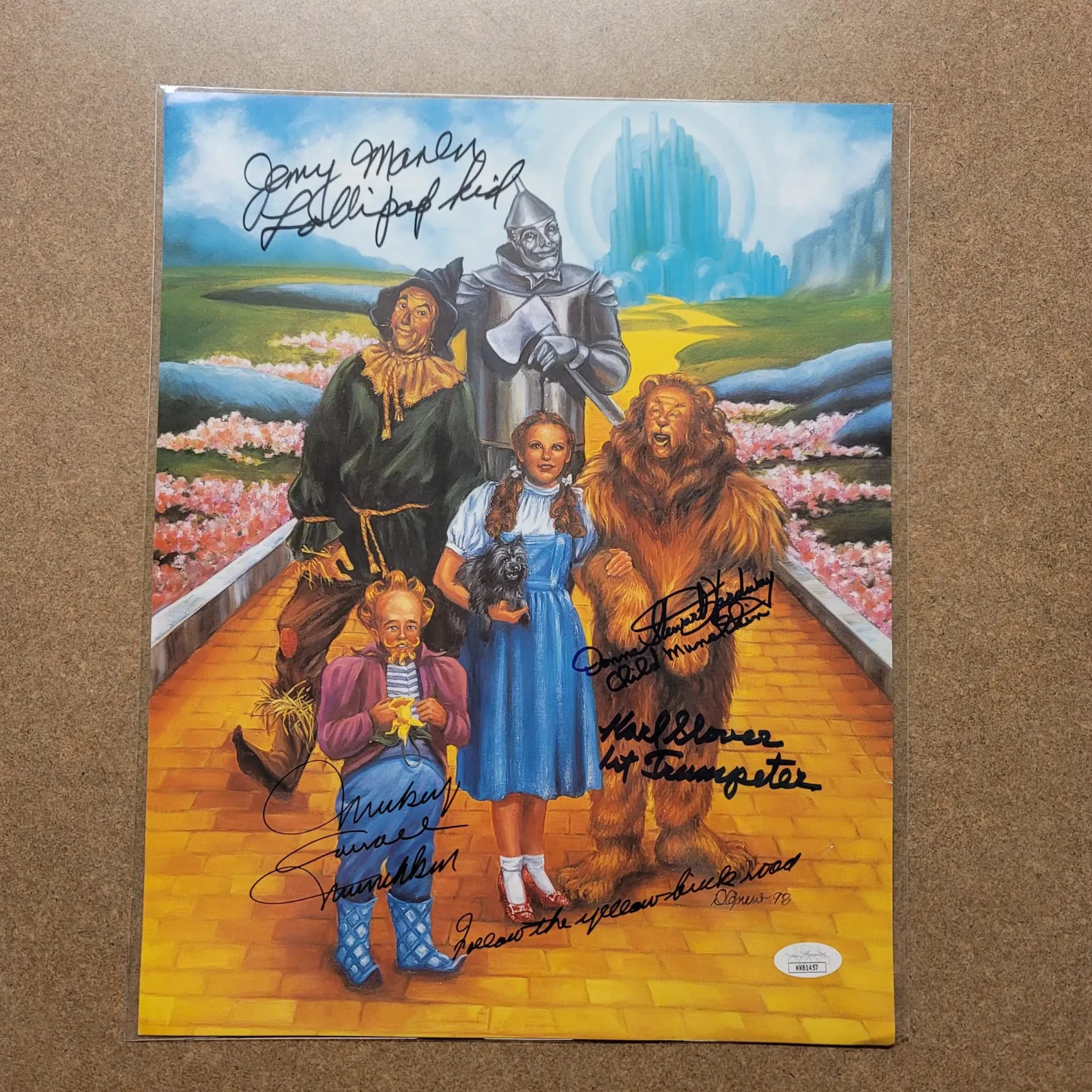 M Carrol-J Maren-K Slover-Autographed Wizard of Oz Poster w/Judy Garland – JSA!