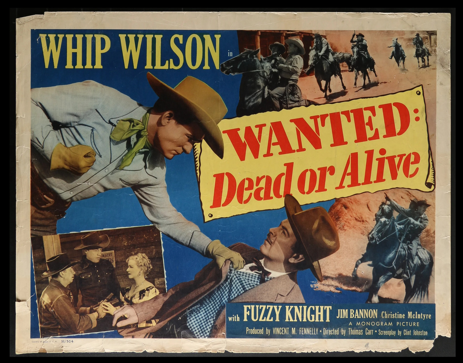 Wanted: Dead or Alive (1951) Original Half-sheet Movie Poster 22×28