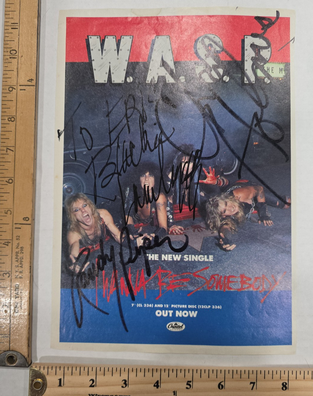 WASP Signed Autographed Magazine Page Blackie Lawless, Piper, Holmes JSA COA