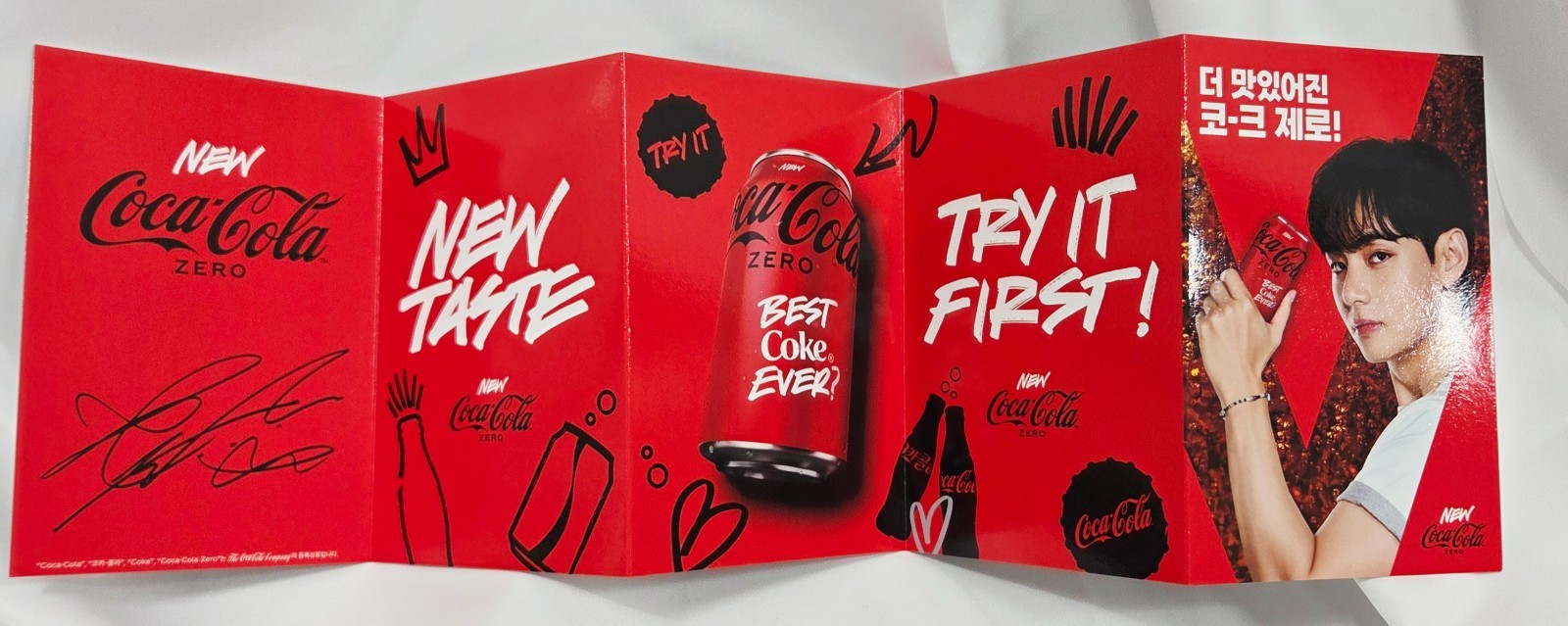 BTS V Official COCA COLA ACCORDION BOOK + Tracking/ Free Gift