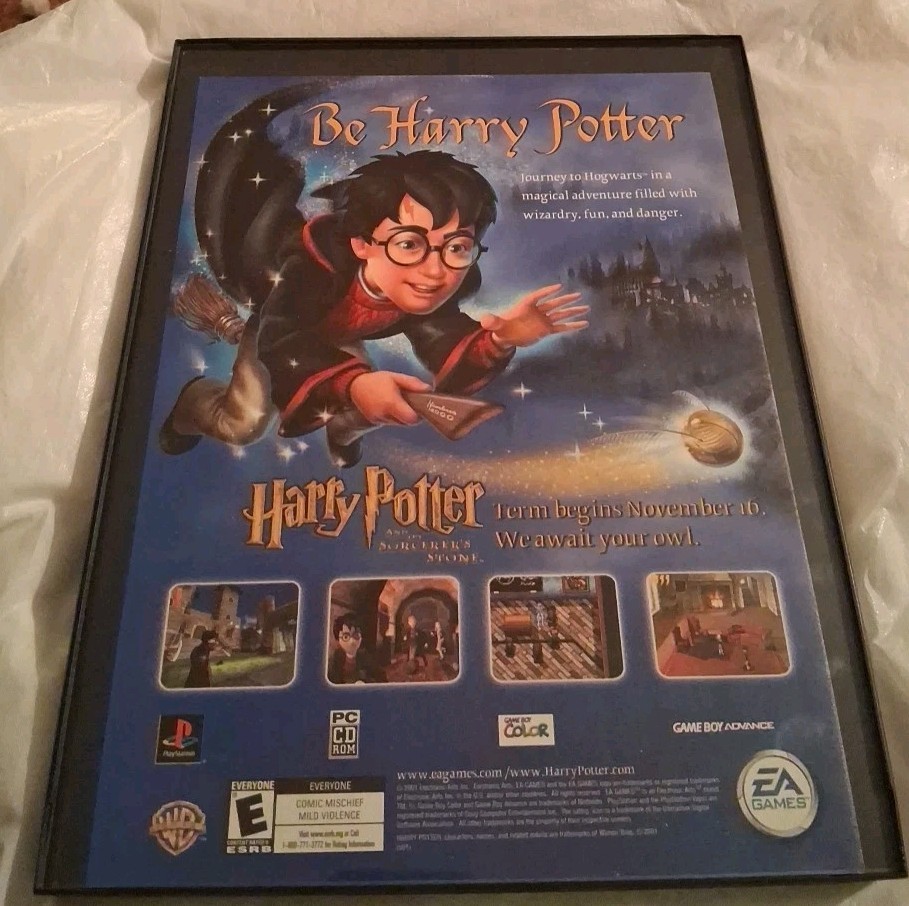 Harry Potter And The Sorcerer’s Stone Video Game Framed Print Ad 2001 8.5×11