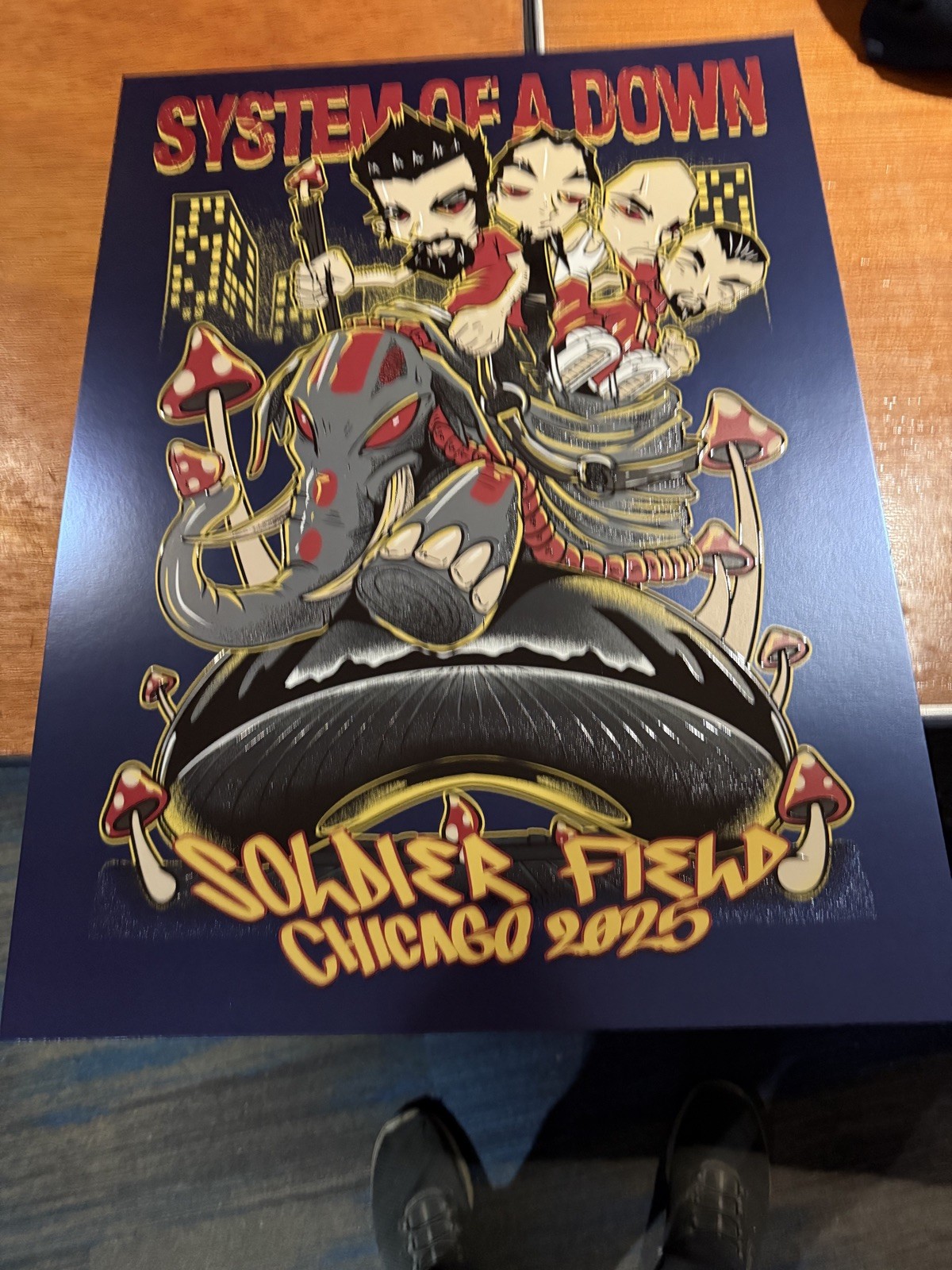 System Of A Down TOUR Foil Poster Soldier Field Chicago Aug 31 2025