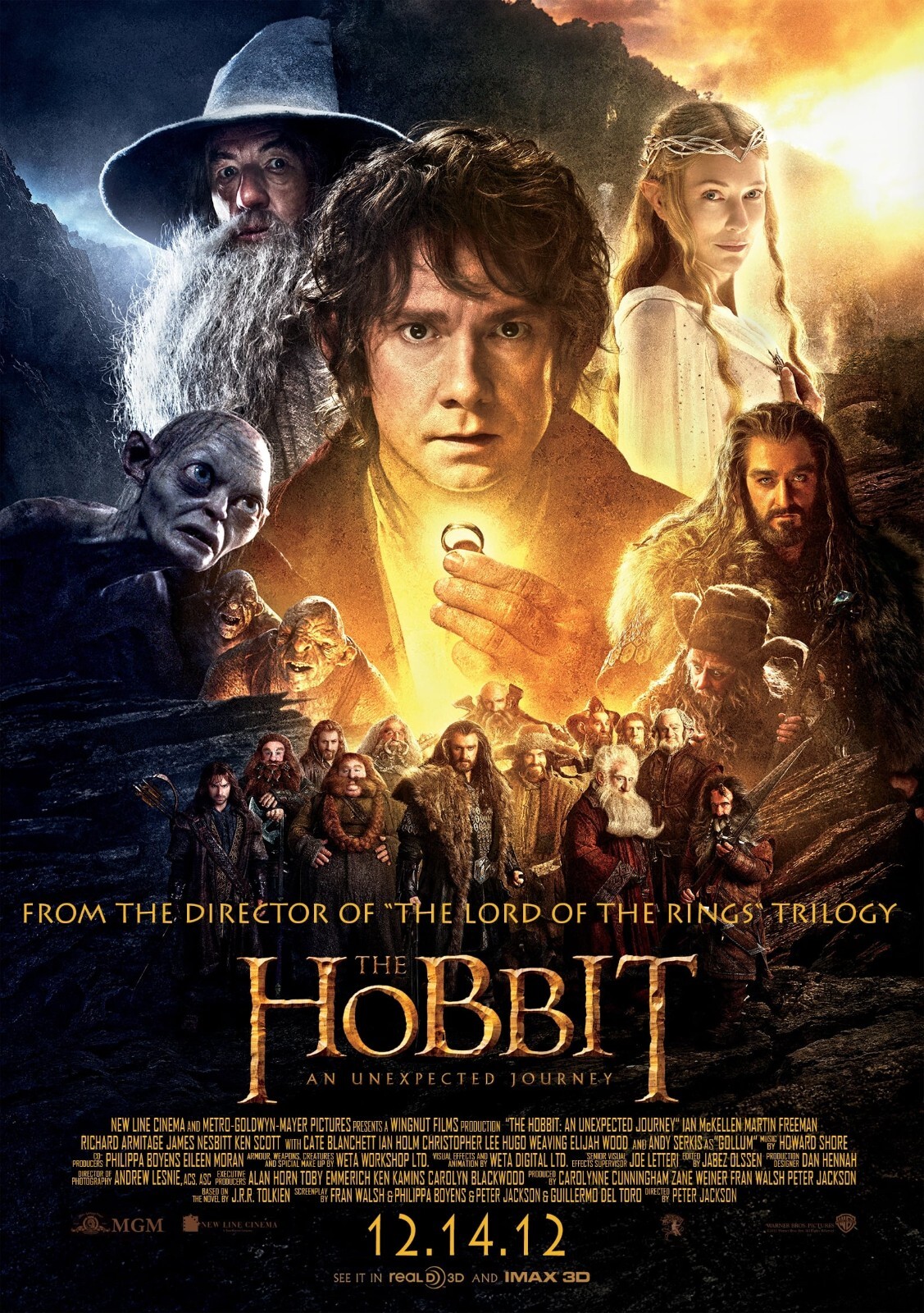 2012 The Hobbit An Unexpected Journey Movie Poster 11X17 Martin Freeman Bilbo 🍿
