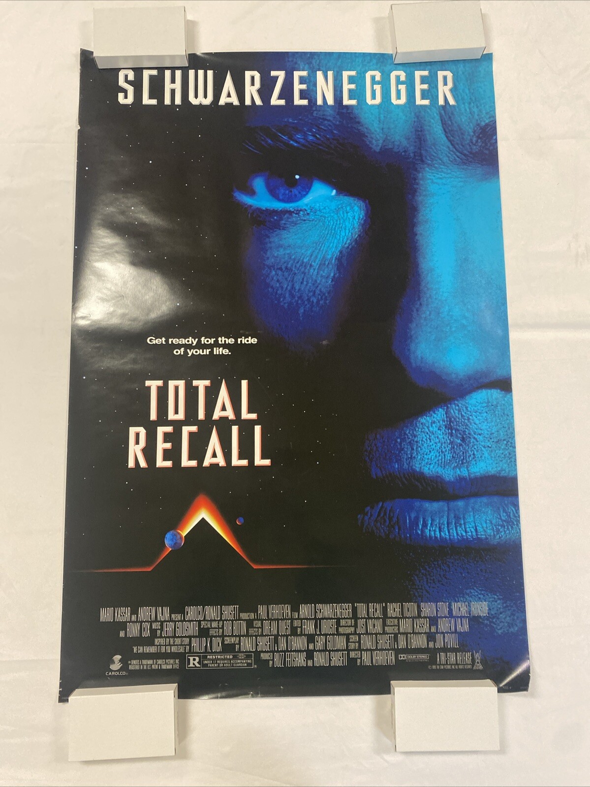 1990 TOTAL RECALL DS ORIGINAL ROLLED UNUSED 27×40 ONE SHEET FINAL MOVIE POSTER