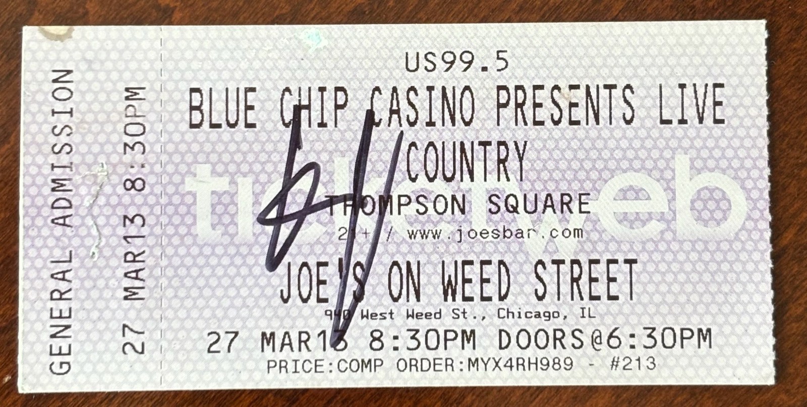 Thompson Square signed CD Booklet with Signed concert Ticket Country Music Stars