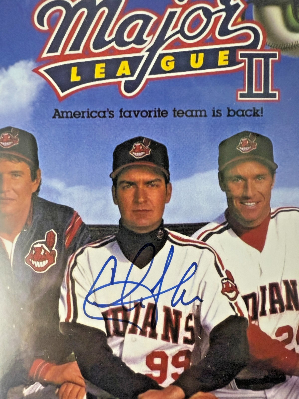 CHARLIE SHEEN Signed Photo 11×14 MAJOR LEAGUE 2 Autograph w/COA + FREE SHIPPING
