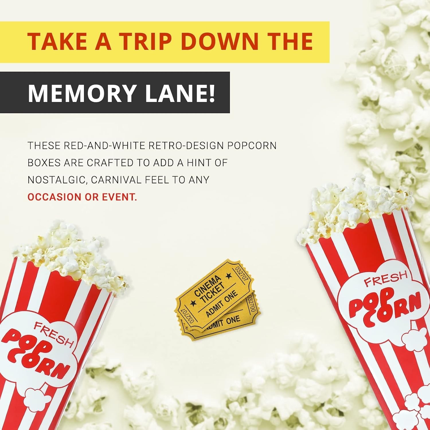 15 Collapsible Popcorn Boxes – Large 46 oz, Perfect for Nostalgic Gatherings