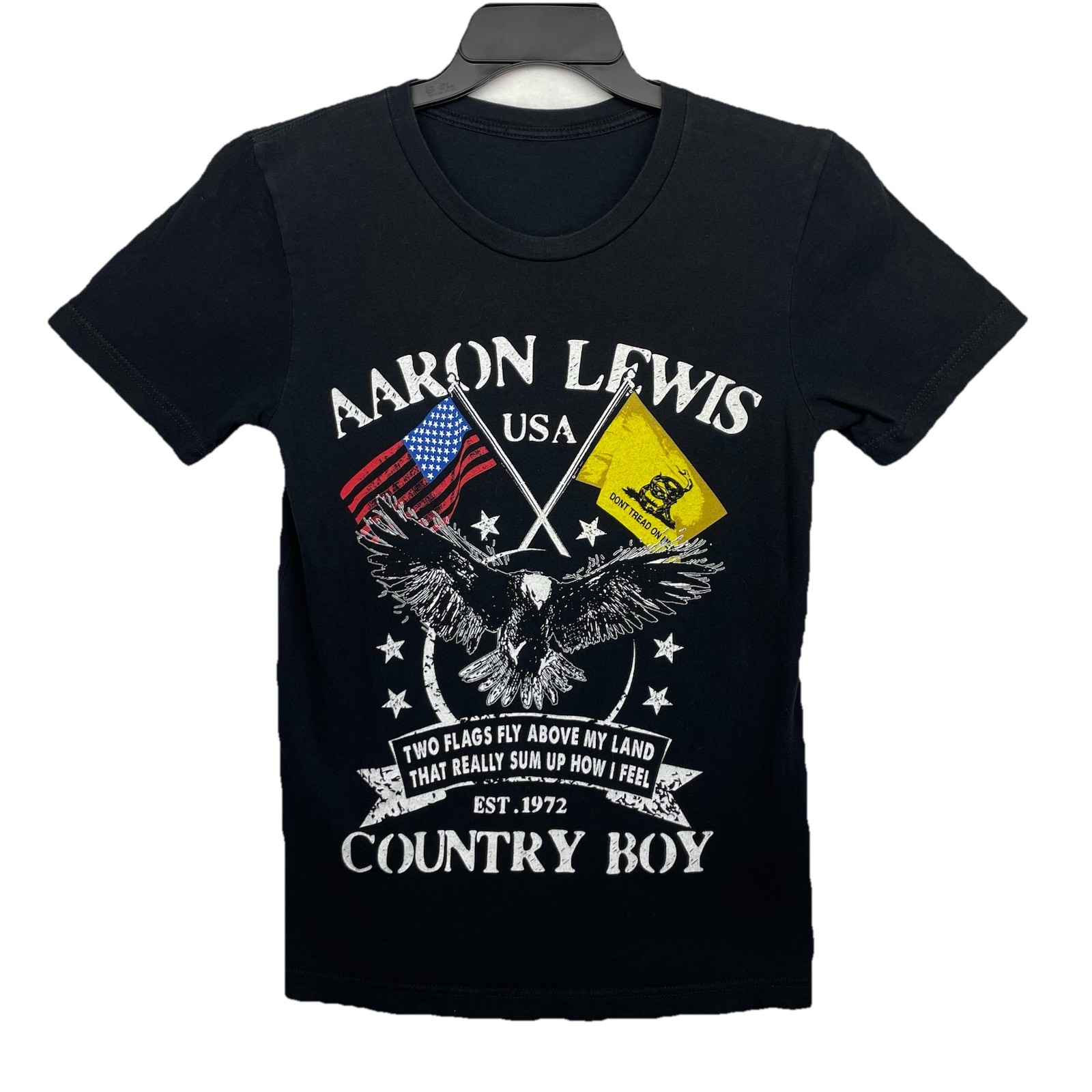 Aaron Lewis Patriotic Concert T-Shirt/ Adult (XS) Black 100% Cotton