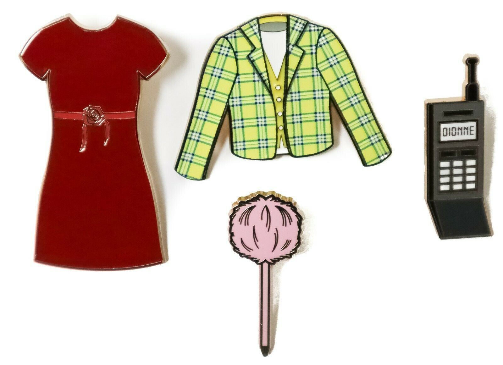 Clueless Enamel Pin Set Cher’s Wardrobe by Loungefly Flip Phone Jacket Dress Pen