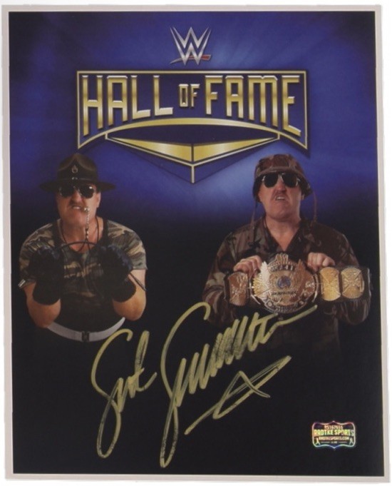 Sgt. Slaughter HOF Signed Wrestling Unframed 8×10 Hall of Fame Photo WWE WWF