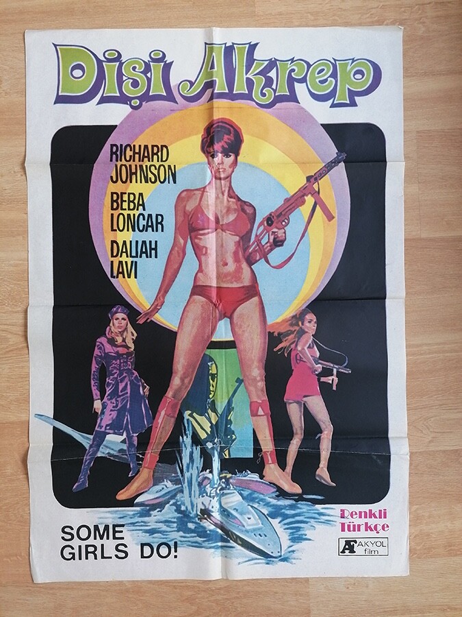Some Girls Do Original Retro Movie Cinema Turkish Poster from 1969 Rare