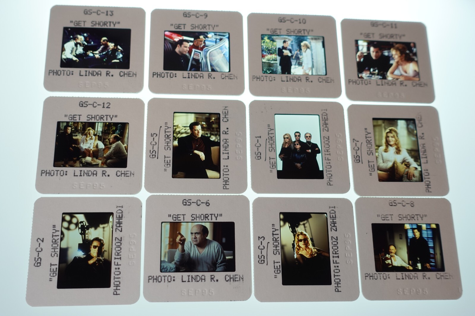 Get Shorty 1995 John Travolta Gene Hackman Original Movie Slide Lot – 12 Slides