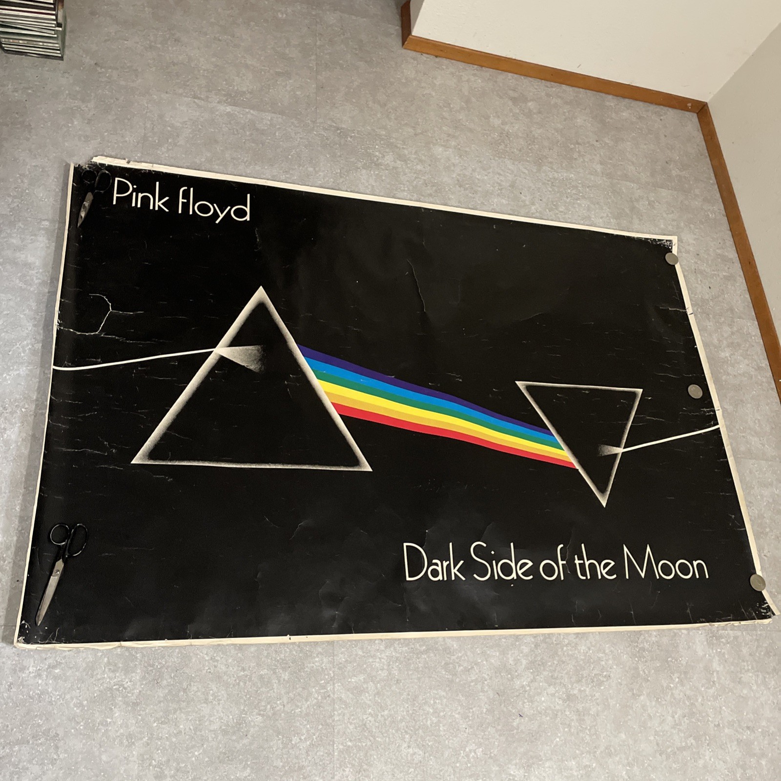Vintage 1970s 62×41” Pink Floyd Dark Side of The Moon Poster -Huge Subway Rare