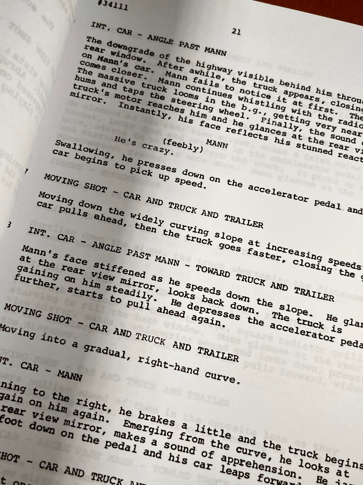 Duel Movie Script Signed- Autograph Reprints- Steven Spielberg