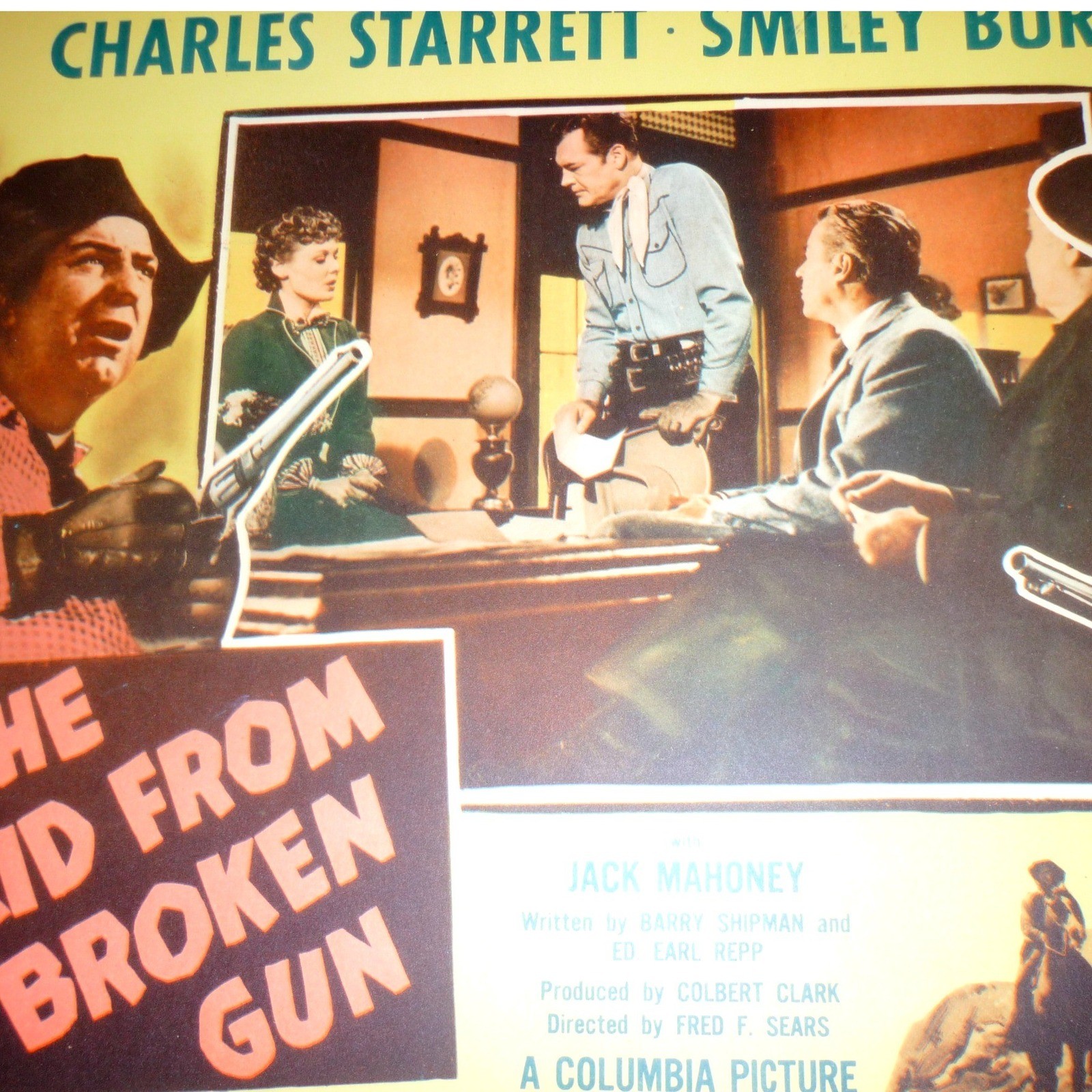 Original Kid from Broken Gun Movie Lobby Card 52/333 Smiley Burnette Columbia