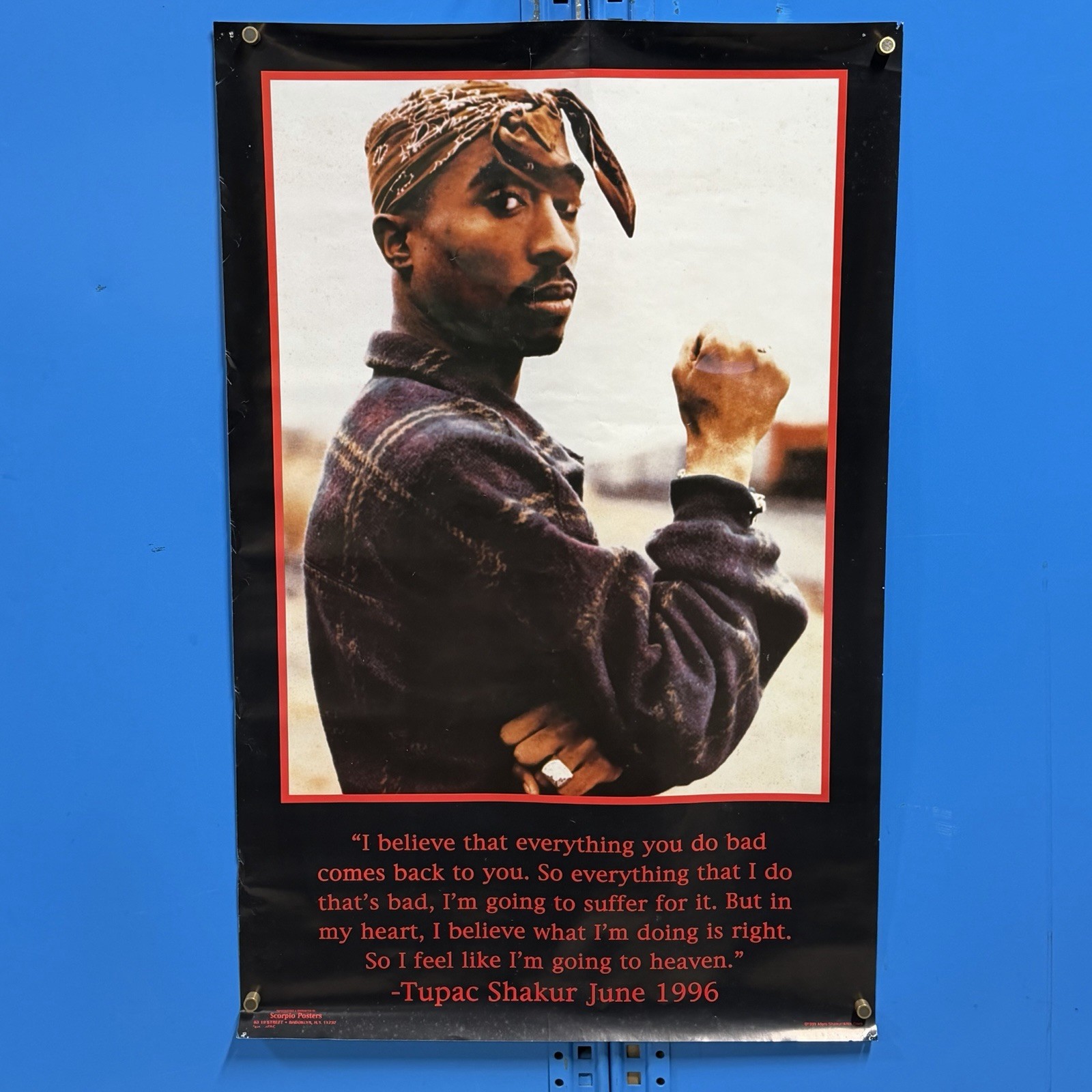Vintage Scorpio Tupac 2Pac Posters Lot 3 Rap Hip Hop 90s Y2K 34×22 + Extra Print