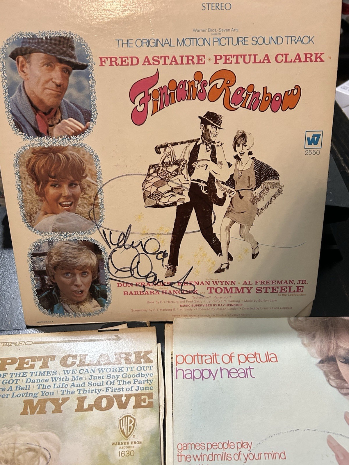 Music memorabilia Petula Clark 3 Signed Vinyl LPs Vintage Autographed Albums