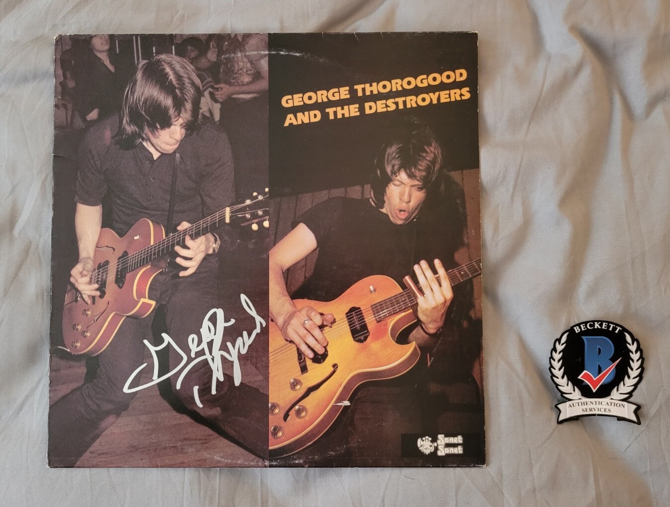 George Thorogood signed autographed vinyl LP record Beckett BAS COA #BL16836