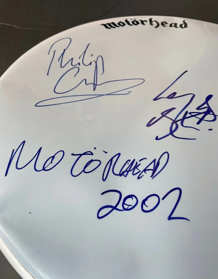 MOTORHEAD Signed Drumhead 16 Inch Drumhead Lemmy Mikkey Dee Phil Campbell