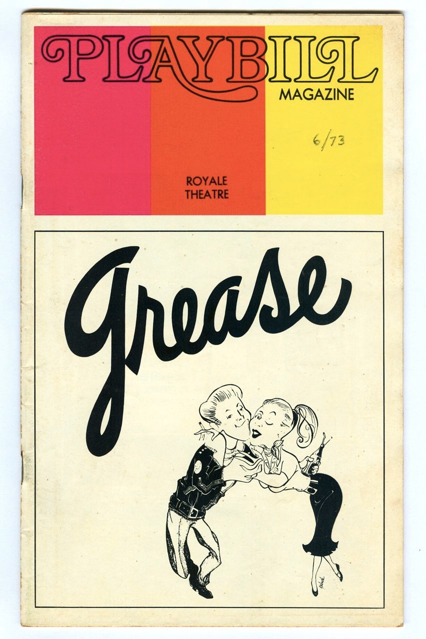 Rare 1973 GREASE Broadway PLAYBILL! Greg EVIGAN! Ilene GRAFF! Original Run!