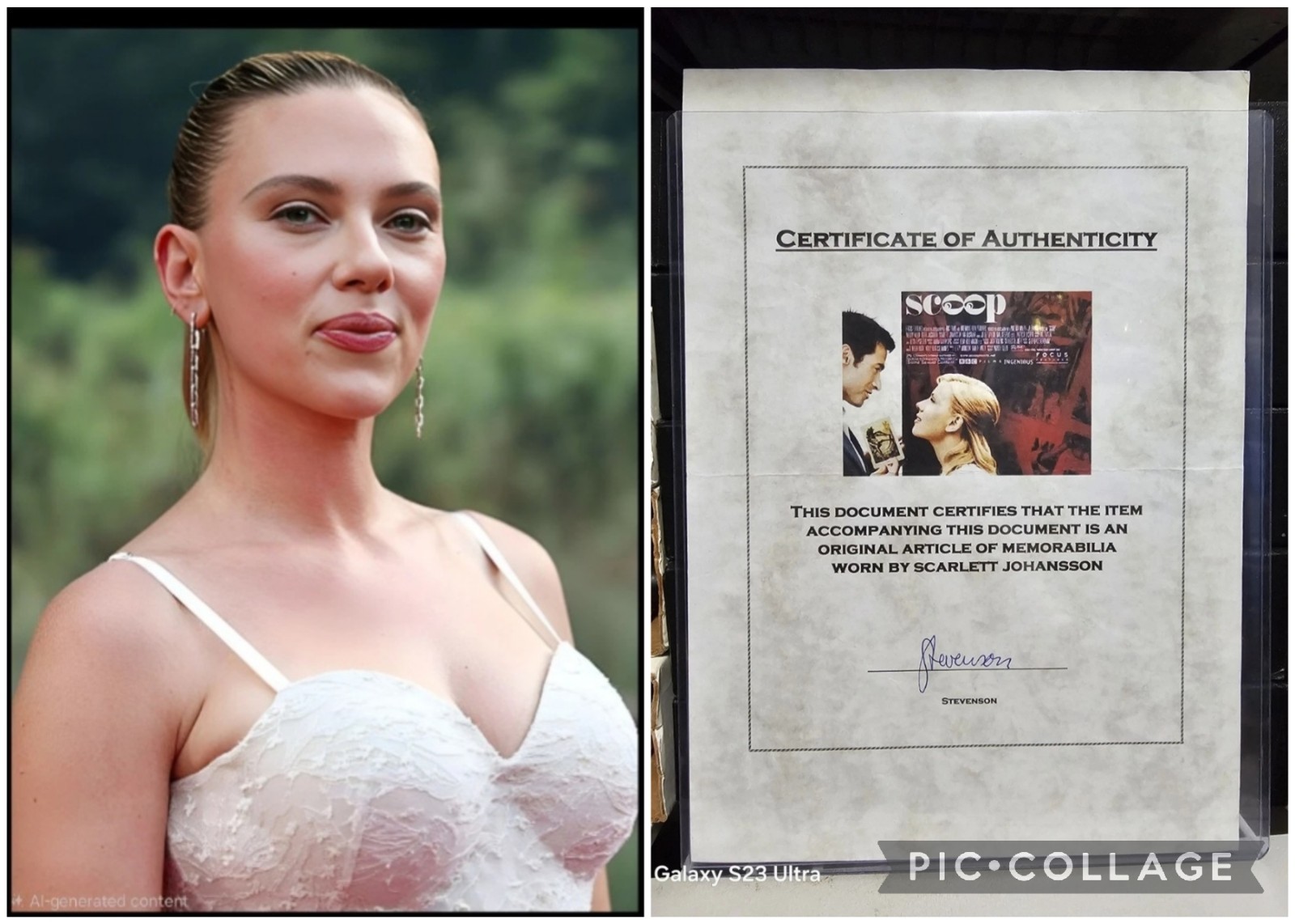 Scarlett Johansson 2-piece Screen worn Wardrobe Scoop movie w/ COA