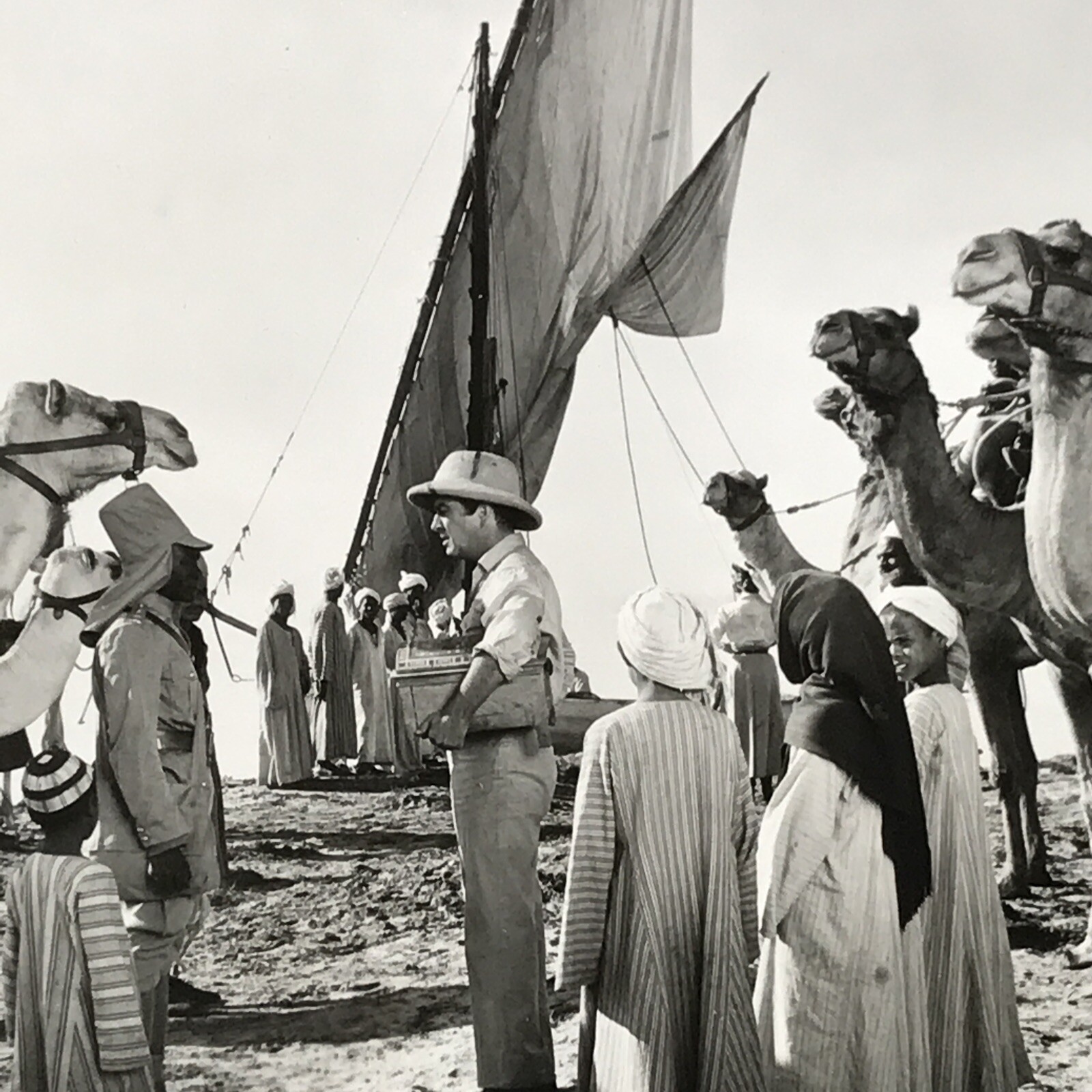1954 VALLEY OF THE KINGS Robert Taylor w/ Treasure Box Egypt B&W Publicity Photo