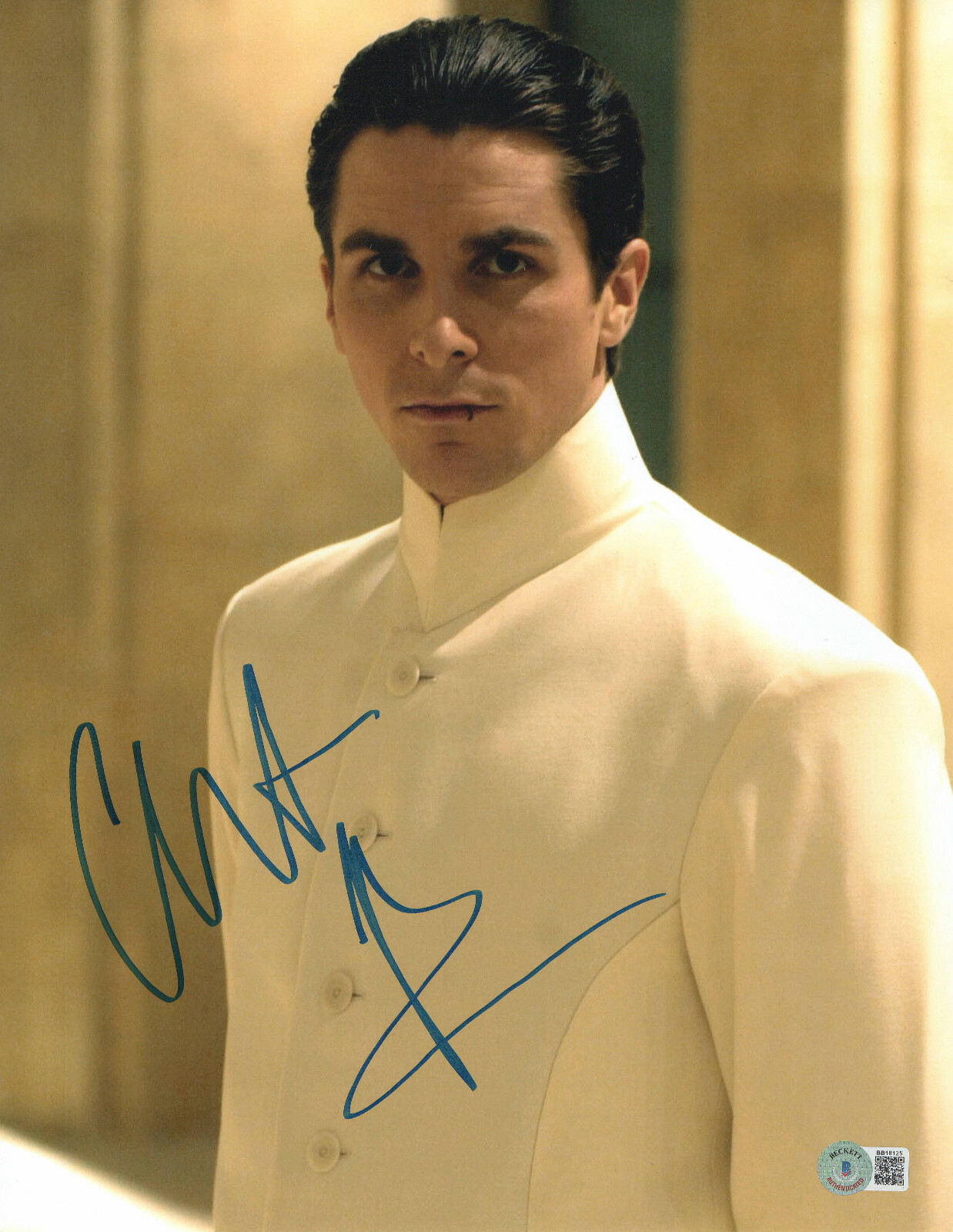 CHRISTIAN BALE AMERICAN PSYCHO SIGNED 11X14 PHOTO AUTOGRAPH BECKETT BAS 4