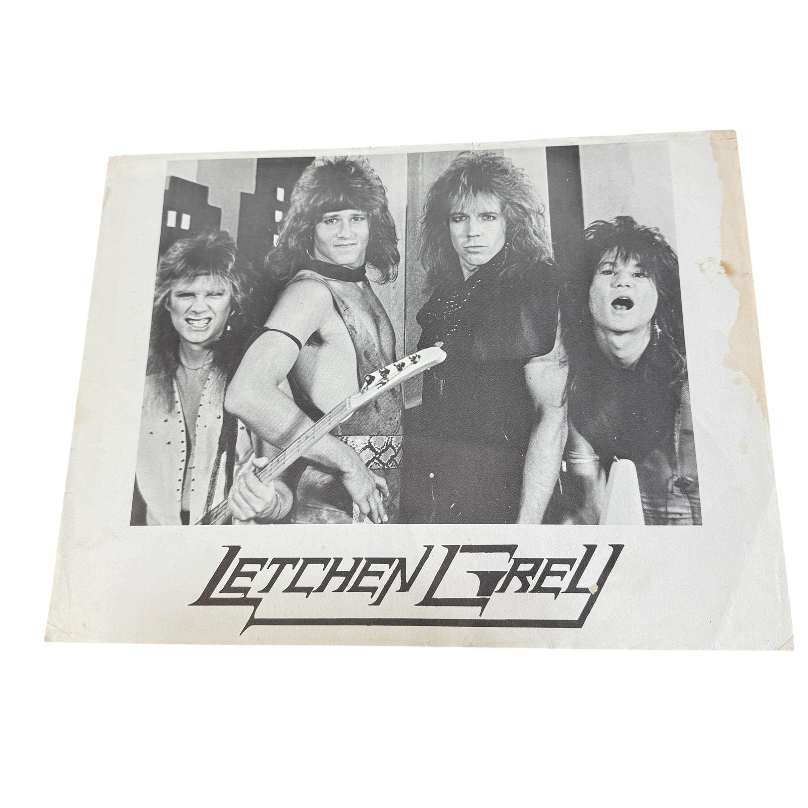 Vintage Letchen Grey Rock Band Promo Photo Original B&W Hair Metal Print