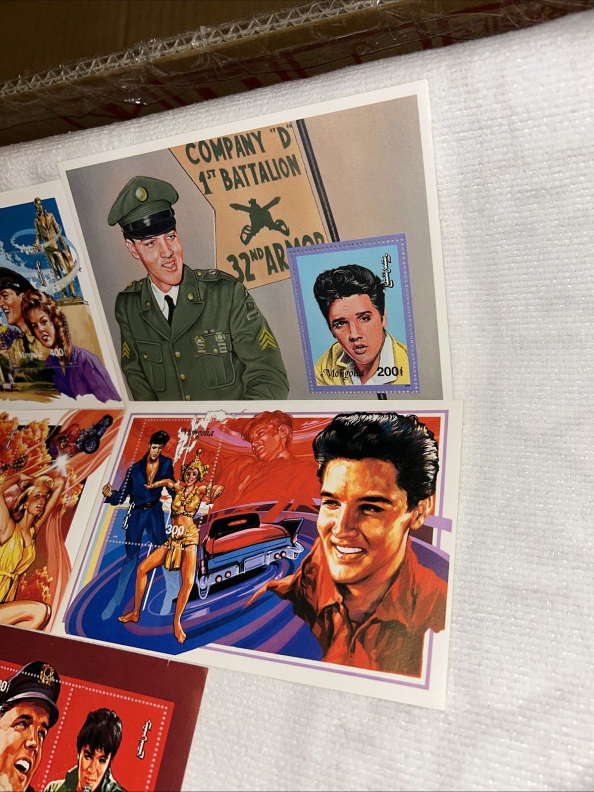 All 5 Pc Set Elvis Presley Limited Edition Postage Stamp Mongolia Army Family🎥